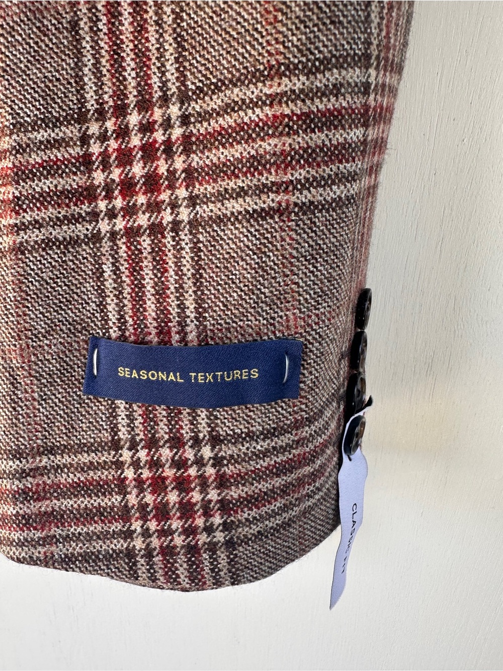 NEW Stafford Wool Sport Coat Blazer Jacket Brown Plaid Mens 48R $198 Classic Fit - Picture 8 of 14